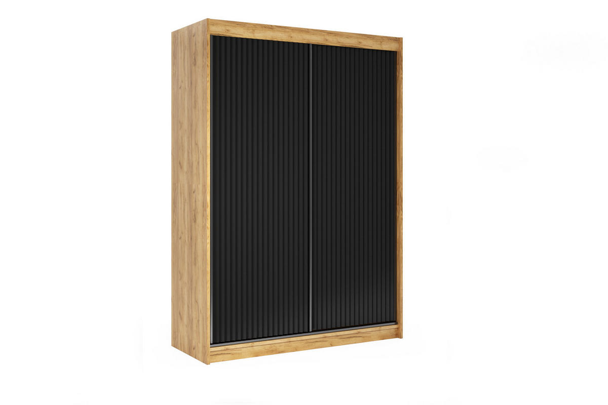KLEIDERSCHRANK RYFLOX - 150 - Eichefarben|Schwarz - Eichefarben/Schwarz, Holzwerkstoff (150/215/61cm) - ALTDECOR