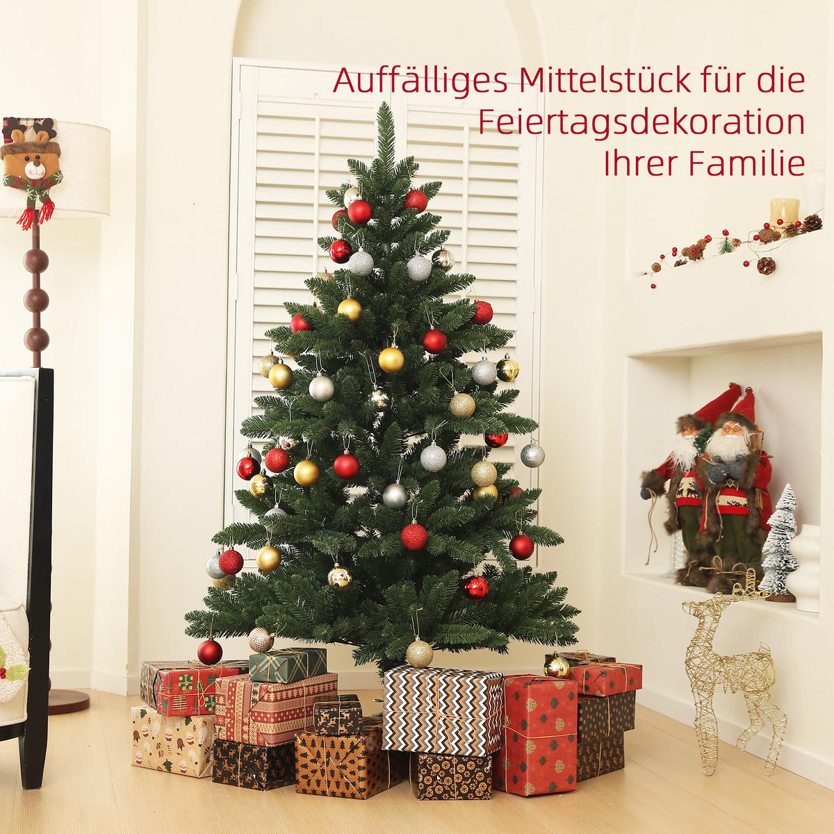 WEIHNACHTSBAUM 150 cm, Nordmanntanne, naturgetreu, Grün - Grün, Kunststoff (150cm) - HOMCOM