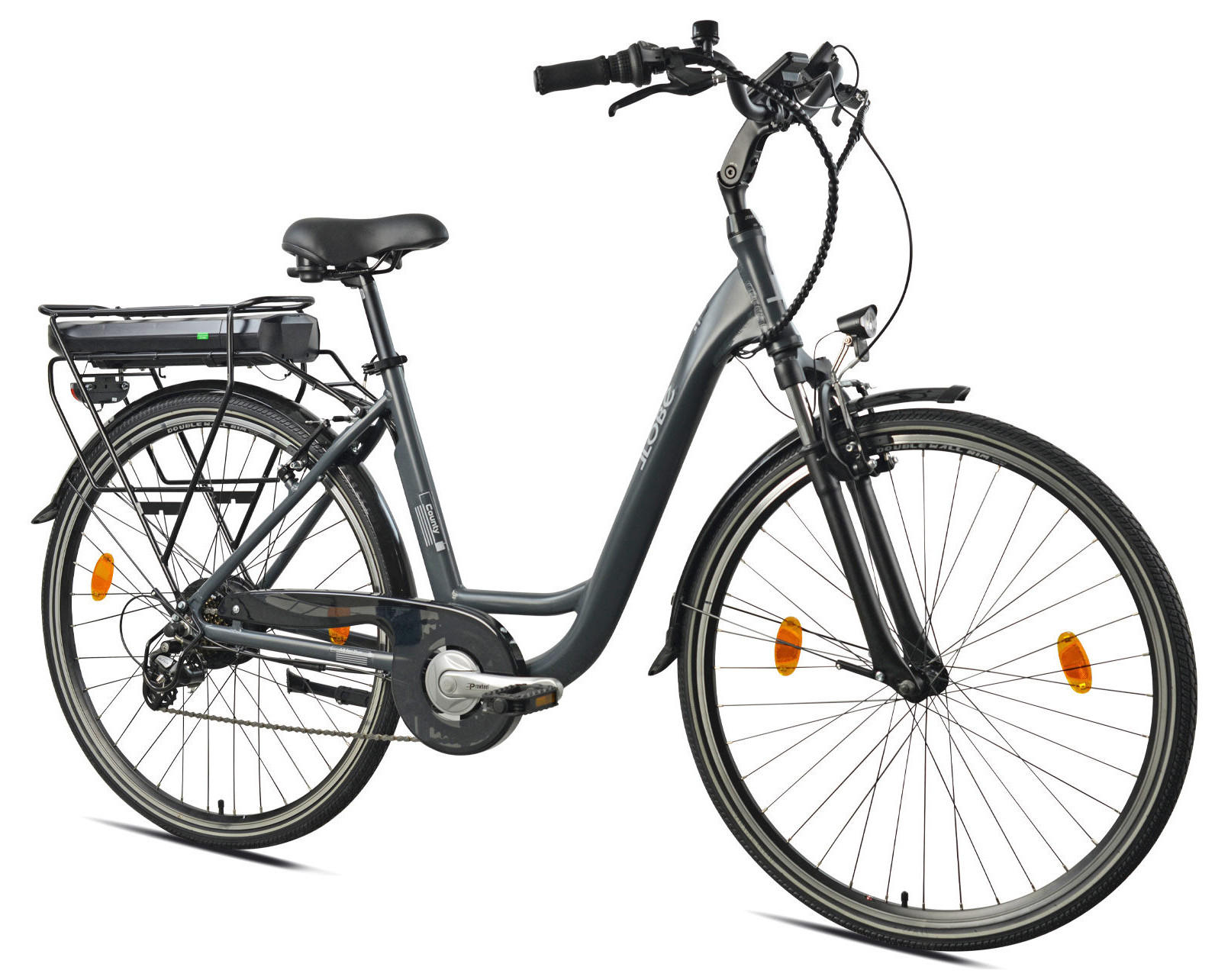 CITY E-BIKE 28" COUNTY, ANTHRAZIT - Anthrazit, Metall (125cm) - LLOBE