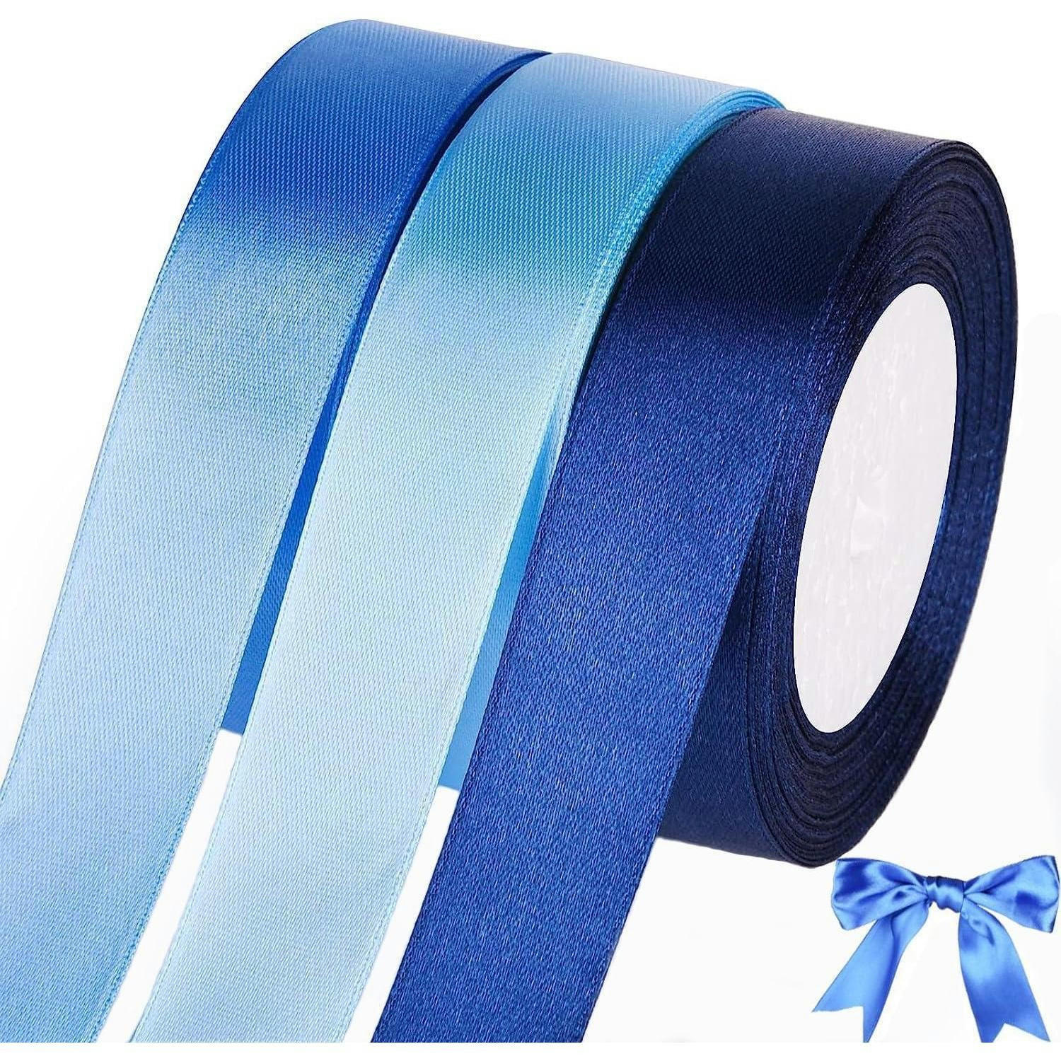 GESCHENKBAND 3er Set Blau 66 m x 20 mm - Multicolor, Textil (2/0.1/2199.9cm)
