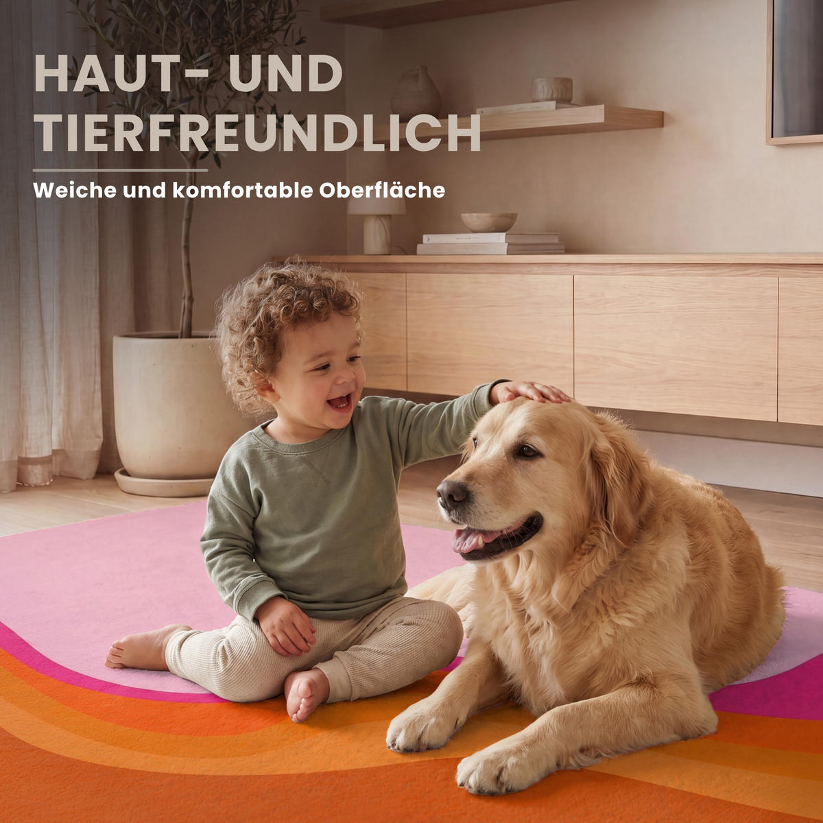 TEPPICH - Retro - Wellen - Farbenfroh - 140x200 cm - Multicolor, Kunststoff/Textil (140/0.4cm) - OnlyWow