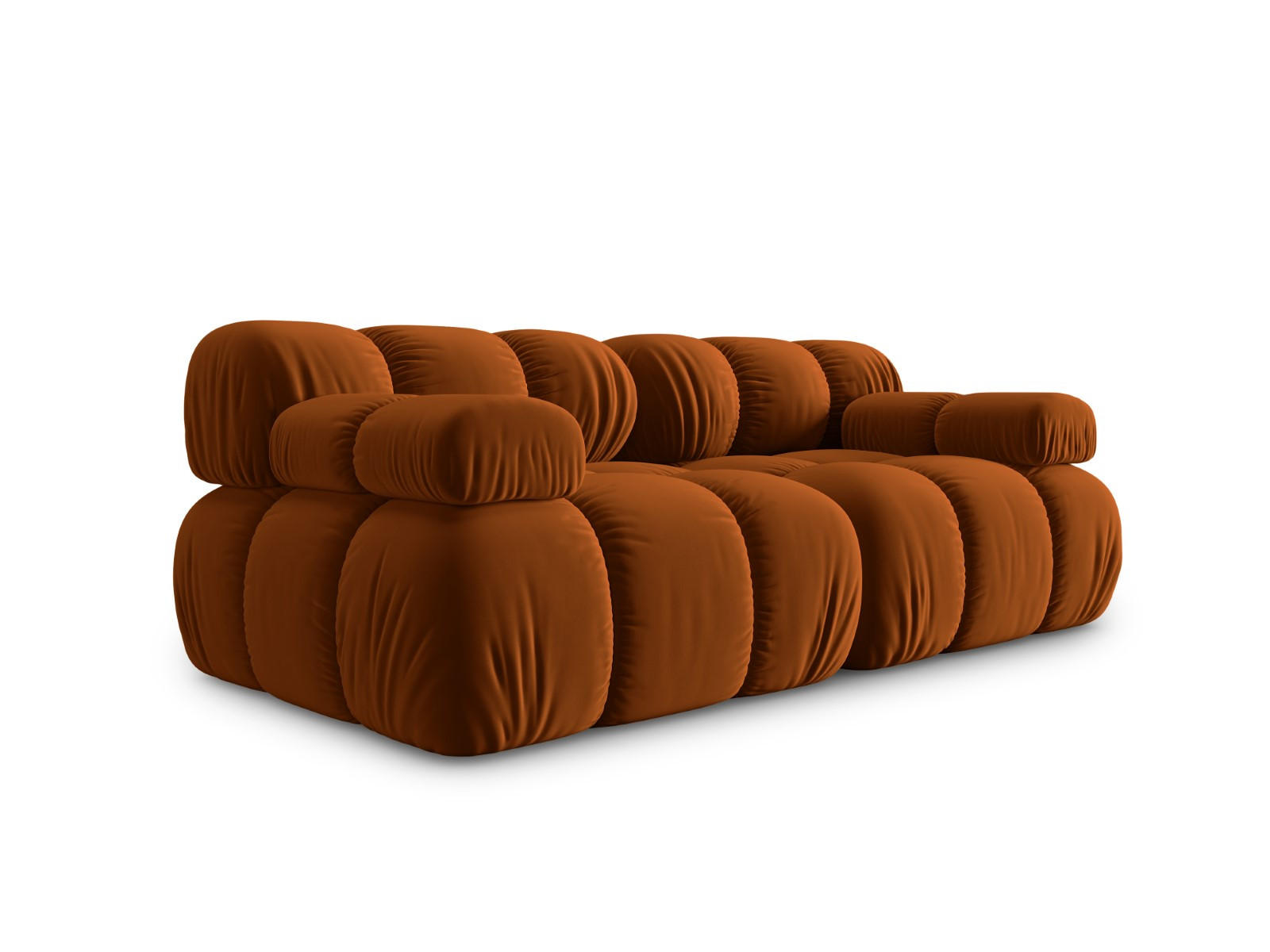 MODULARES-SOFA Bellis aus Samt terrakotta 2 Sitzplätze - Terra cotta, Textil (94/63/188cm) - Micadoni