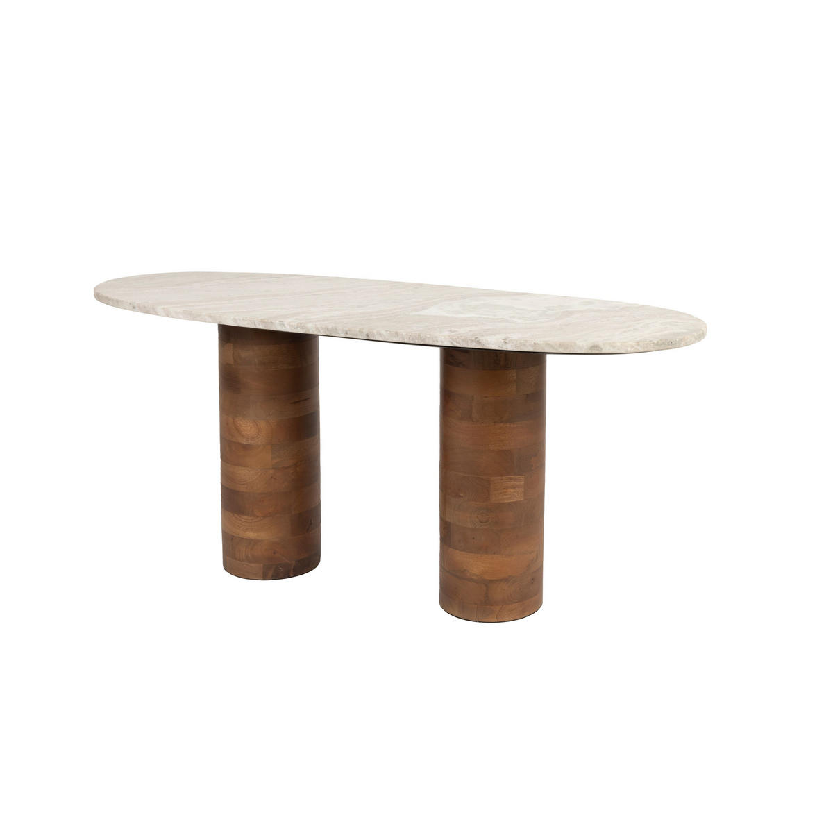 COUCHTISCH Kouk 100x40 cm / Beige - Braun, Stein (100/40/43cm) - Housecraft Living