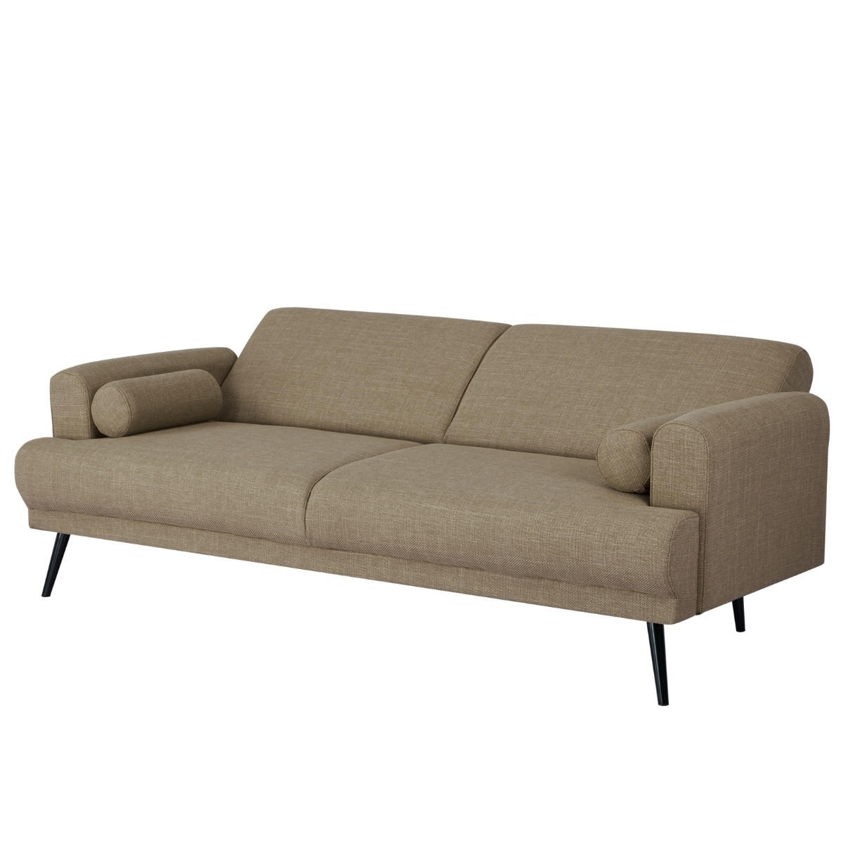 SCHLASOFA 3-Sitzer aus Stoff 209x91x85cm, taupe - Taupe, Textil (91/85/209cm) - Giga Meubel