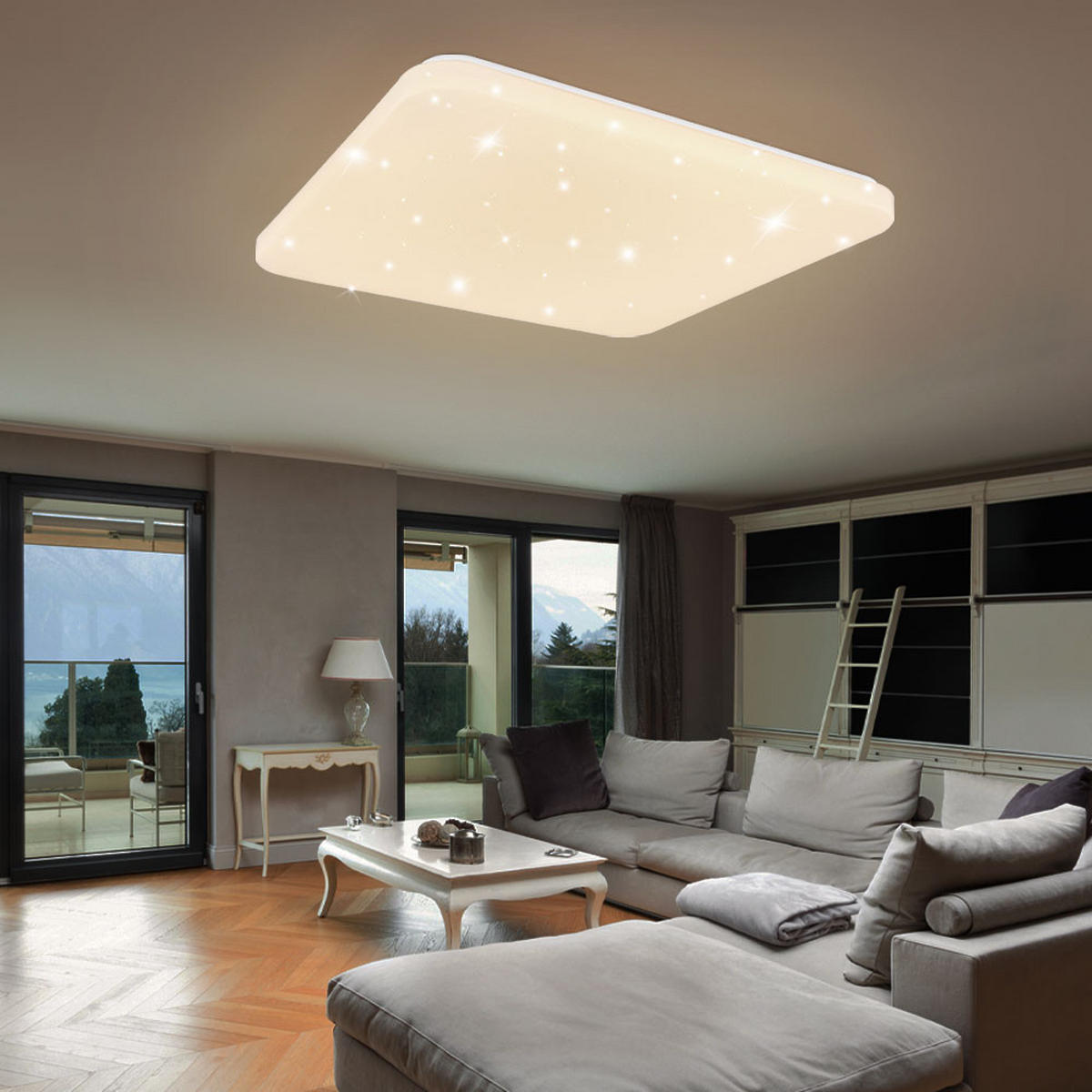 LED DECKENLEUCHTE SAJAMA Weiß - Weiß, Metall (53/53/7.7cm) - Globo Lighting