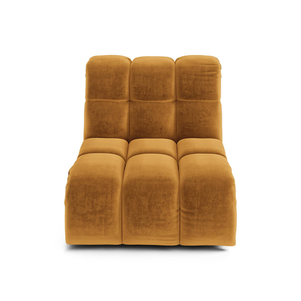 MODULARER Drehsessel SEVEN Samt Senf 81cm - Gelb/Dunkelgelb, Textil (81/77/98cm) - Premium Interiors
