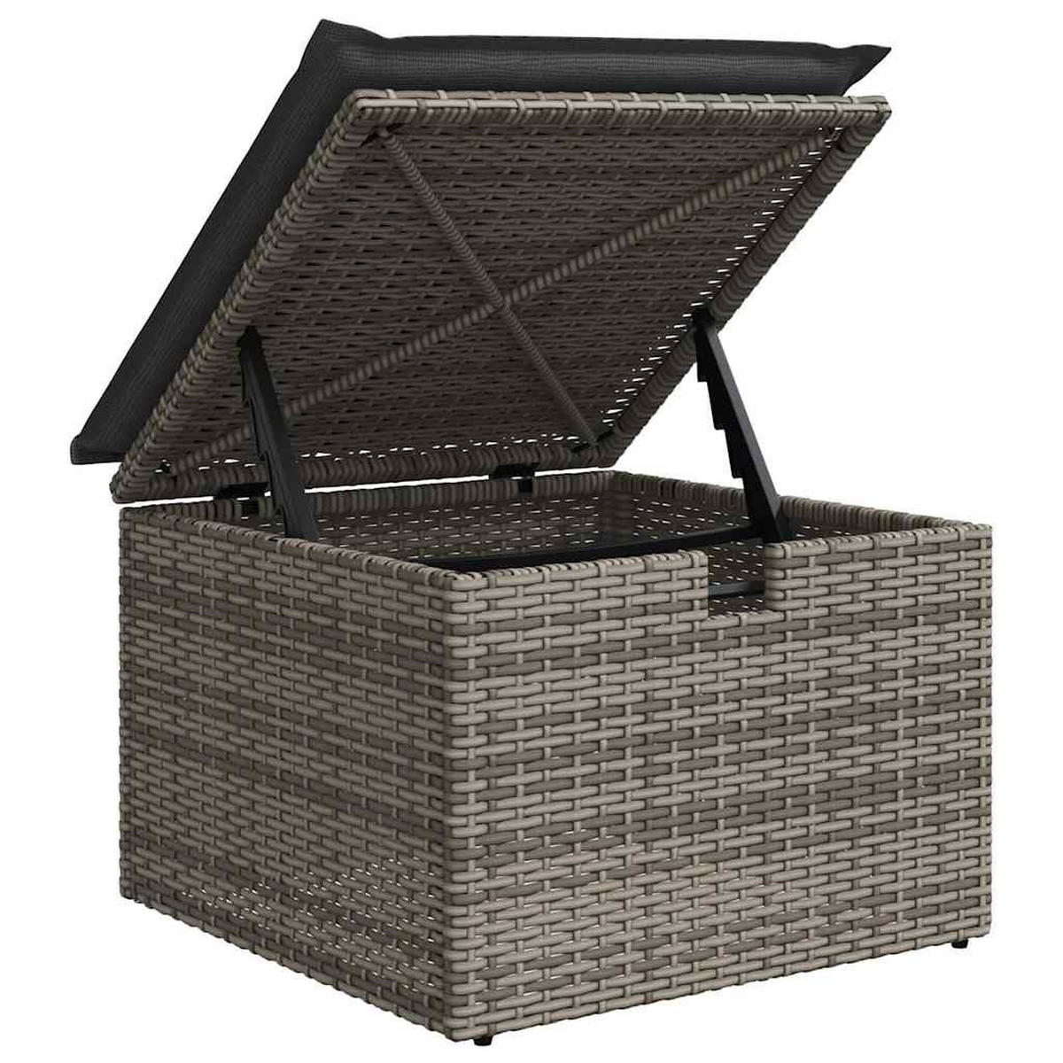 GARTEN-SOFAGARNITUR 6-TLG. Mit Kissen Grau Poly Rattan - Grau, Kunststoff - vidaXL
