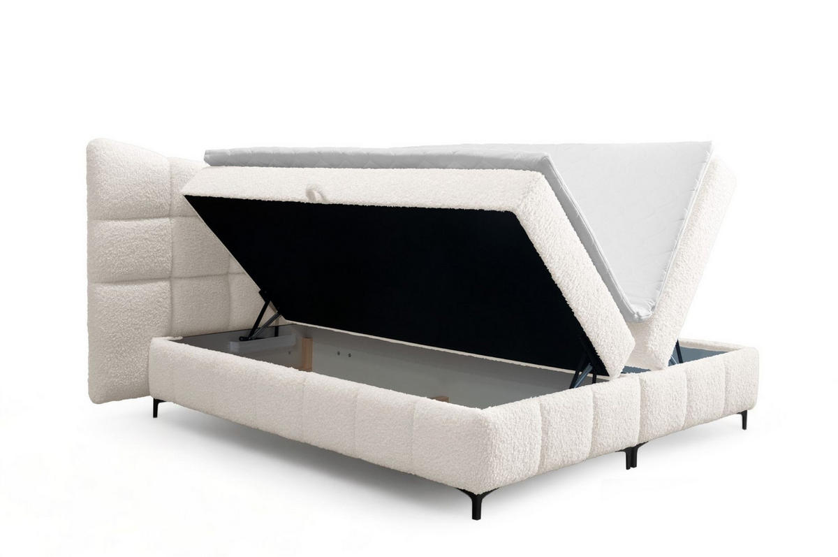 BOXBETT Nova In Rolf - Creme, Holzwerkstoff/Textil (140/200cm) - Fun Möbel