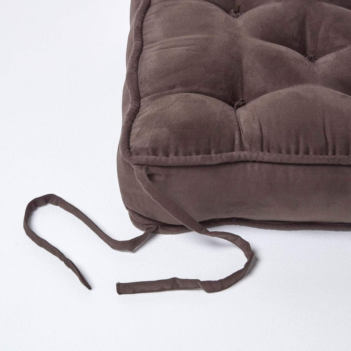 SITZKISSEN braun 40/40/10 cm – Stuhlkissen Velours - Braun, Textil (40/40/10cm) - Homescapes