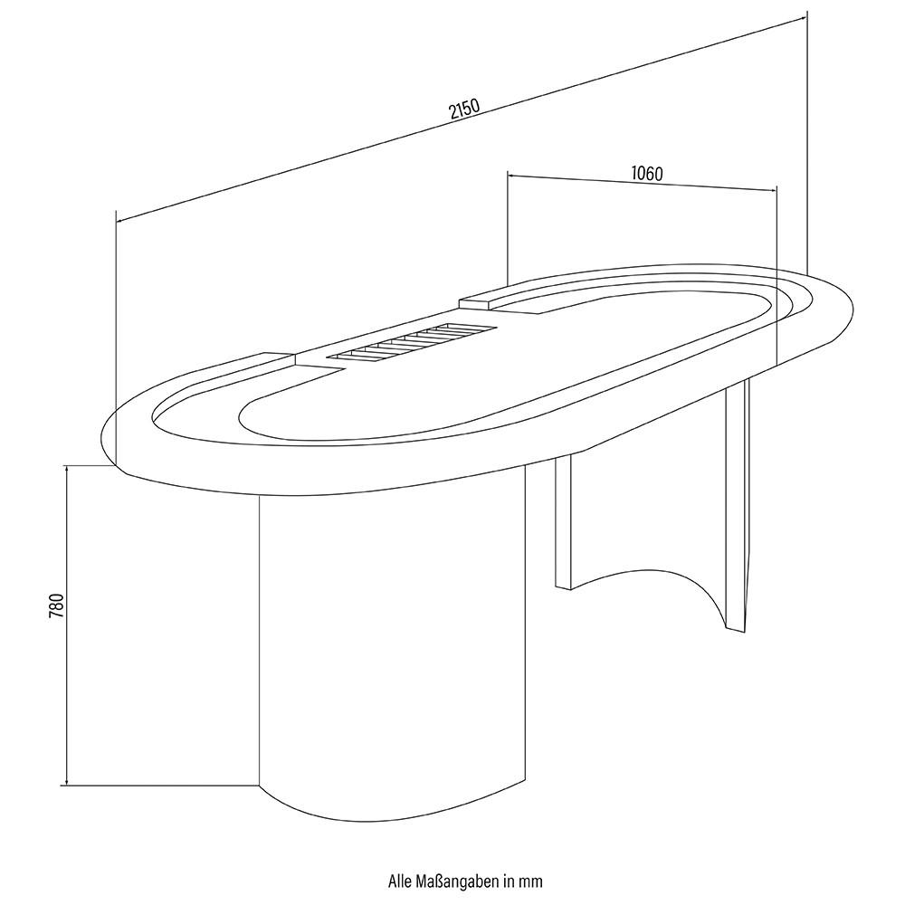 POKERSET CASINO - Schwarz, Holzwerkstoff (106/215cm) - Home Deluxe