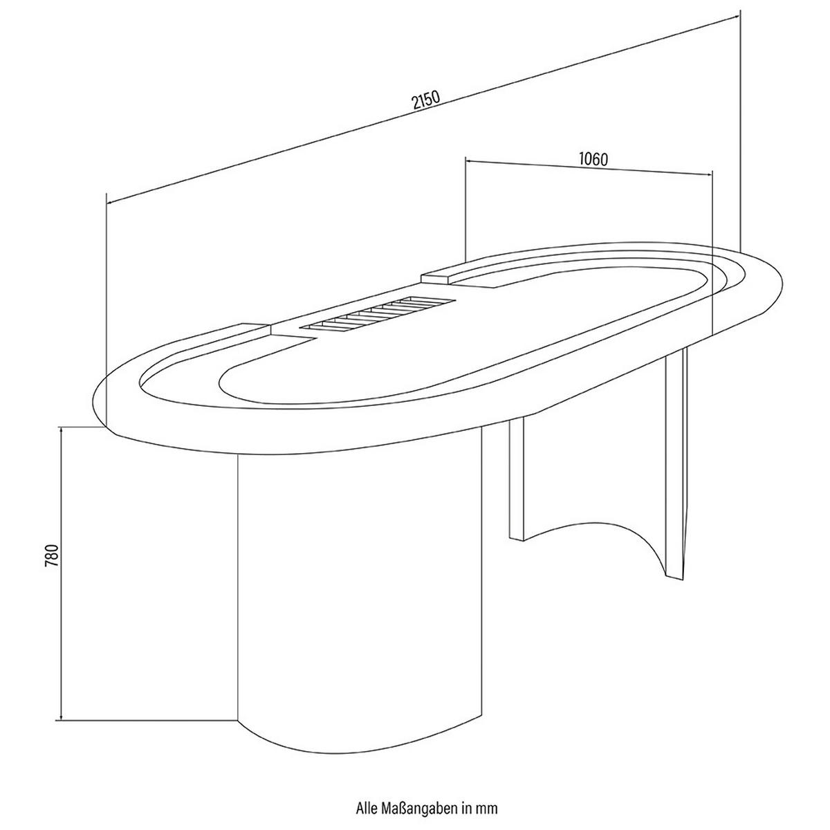 POKERSET CASINO - Schwarz, Holzwerkstoff (106/215cm) - Home Deluxe