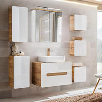 BADMÖBEL-SET 7-TLG. Luton-56 - Weiß, Holzwerkstoff (180/200/46cm) - Lomado