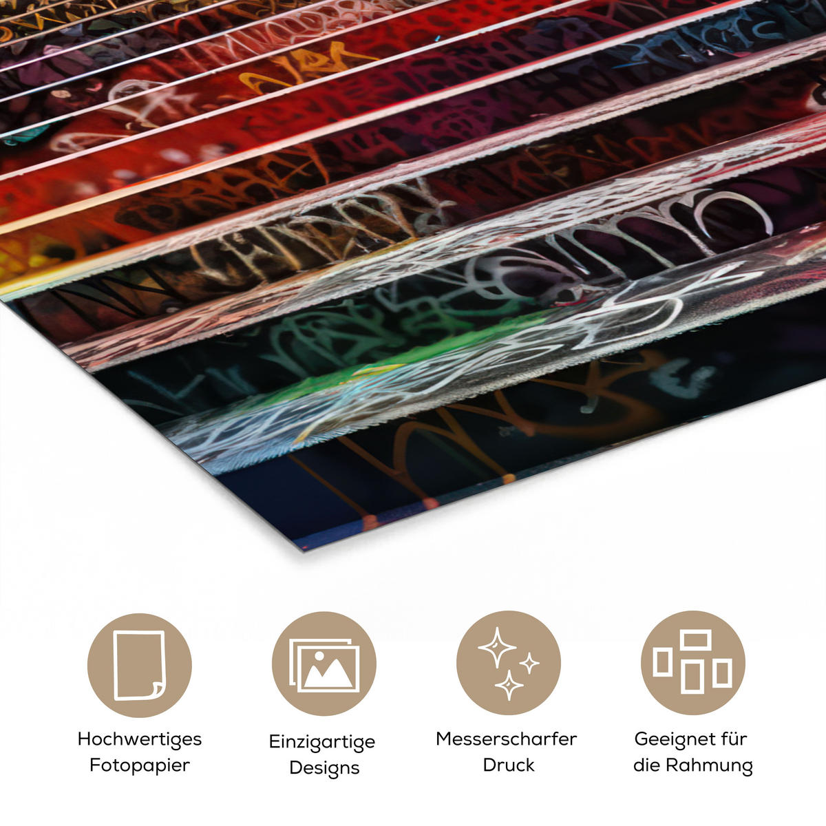 POSTER Treppe - Graffiti - Farben - Kunst 30x40 cm - Multicolor, Papier (30/40/0.1cm) - MuchoWow