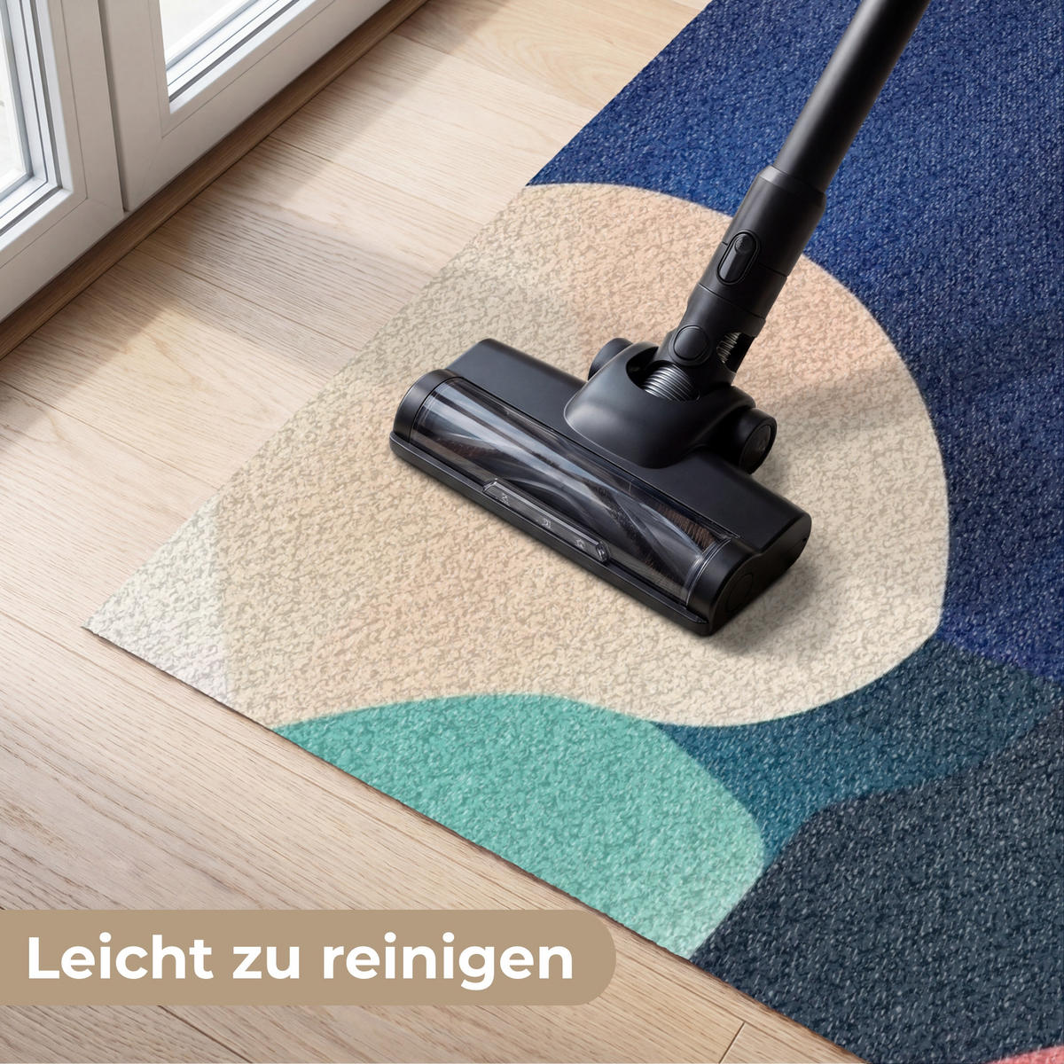 FUSSMATTE Abstrakt - Blau - Rosa Fußabtreter 180x120 cm - Multicolor, Kunststoff (180/120cm) - MuchoWow