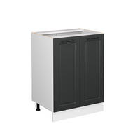KÜCHENUNTERSCHRANK R-Line Anthrazit Landhaus 60 cm ohne AP - Anthrazit/Weiß, Holzwerkstoff (60/81.6/46cm) - Vicco