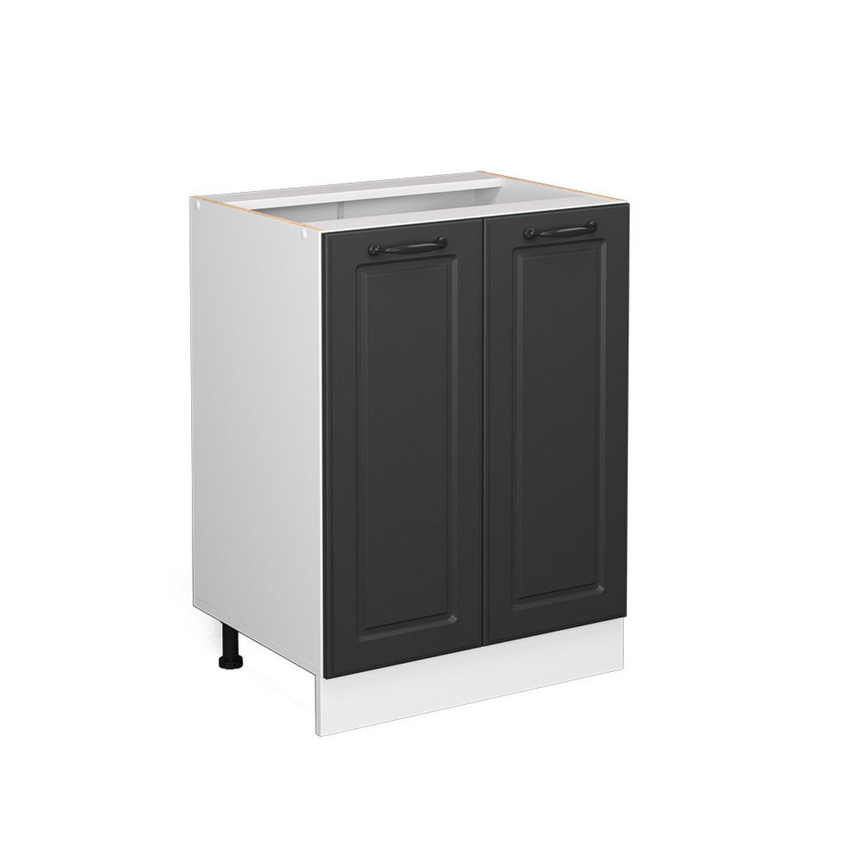 KÜCHENUNTERSCHRANK R-Line Anthrazit Landhaus 60 cm ohne AP - Anthrazit/Weiß, Holzwerkstoff (60/81.6/46cm) - Vicco