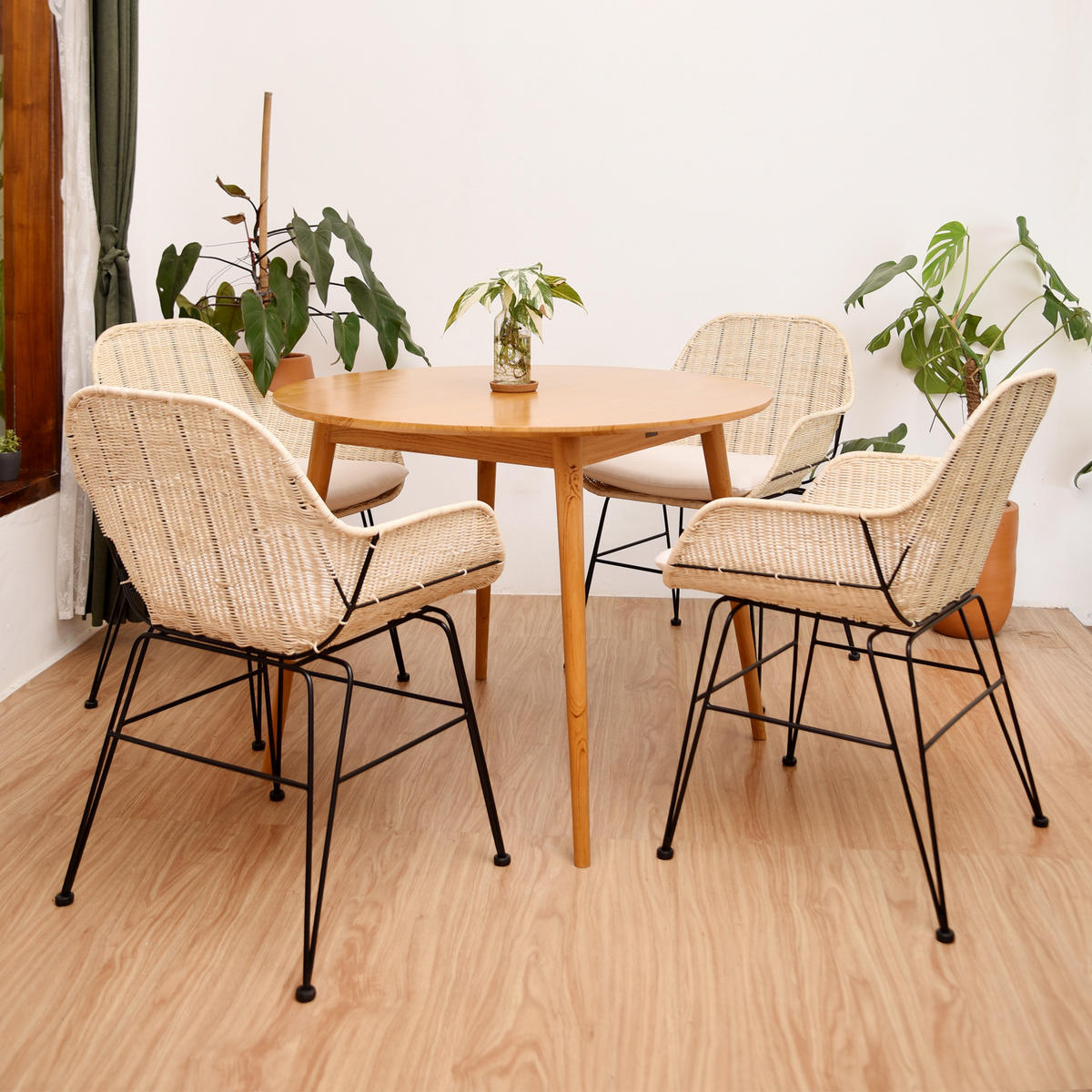 STUHL 2er-Set Rattan Braun - Braun, Holz (59/86/61cm) - Nordlys