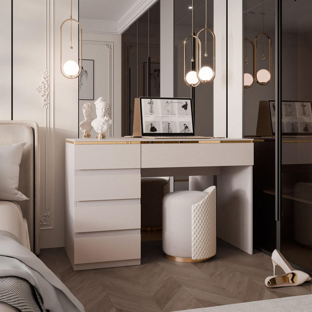 Thumbnail - Lookway Schreibtisch, Kaschmir, Holzwerkstoff, 120x78x55 cm, Arbeitszimmer, Schreibtische, Bürotische