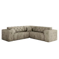 CORNER LUX, Gesteppt, Stoff Whisper, Creme - Creme, Holz/Textil (246/246cm) - Kaiser Möbel