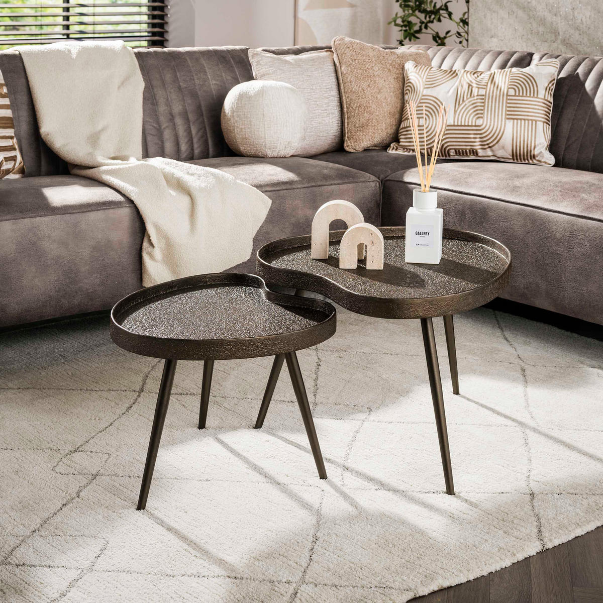 COUCHTISCH Braun 60/80/45 cm - Braun, Metall (60/80/45cm) - Hoyz Collection