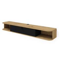 TV LOWBOARD Artisan Eiche, Schwarz 156/20/29 - Schwarz, Holzwerkstoff (156/20/29cm) - RAUMHIRSCH FURNITURE
