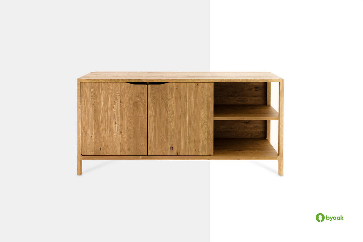 KOMMODE PAUL - Wildeiche, Holz (140/64/50cm) - byoak