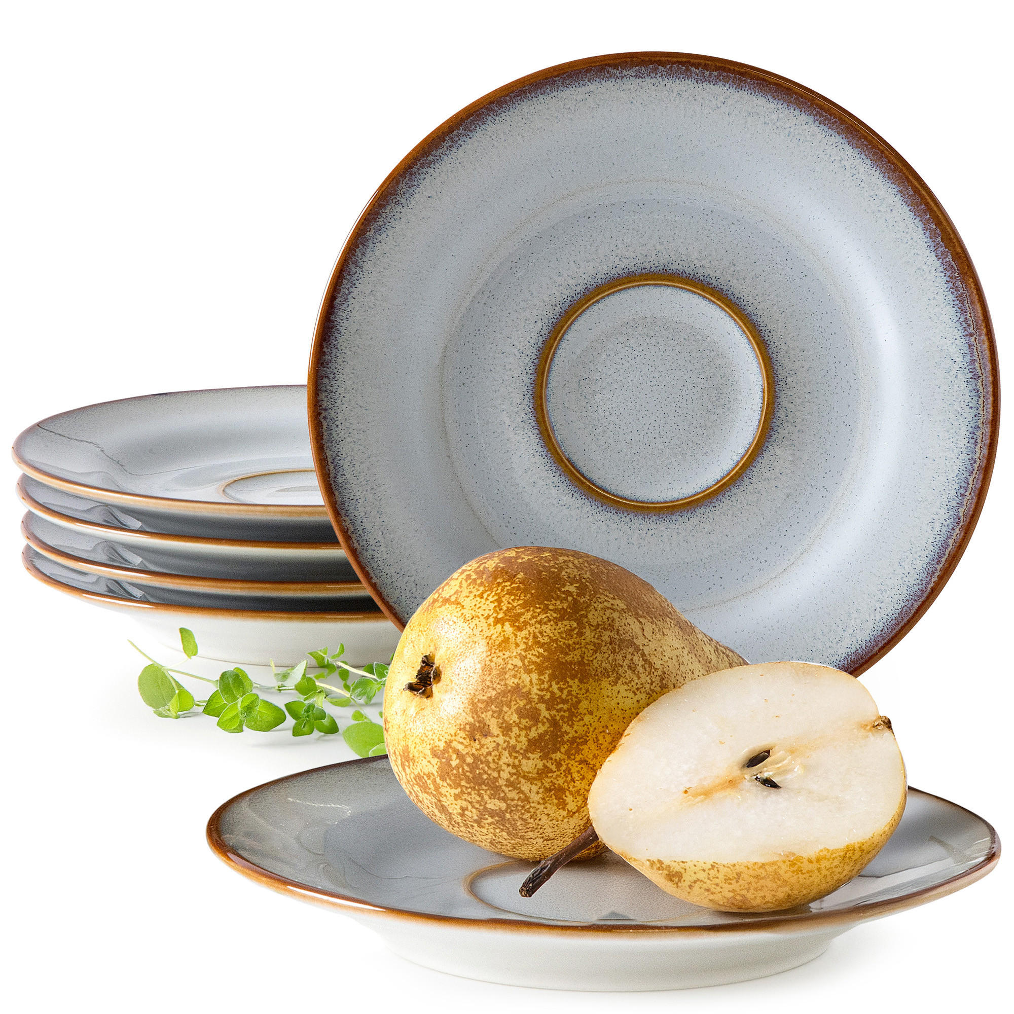 UNTERTASSEN-SET PORTOFINO 6-tlg - Blaugrau, Keramik (12.5cm) - Ritzenhoff Breker