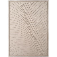 TEPPICH Outdoor, Fußbodenheizung-geeignet, mit Blattmotiv, aus Polypropylen, ENGADIN in Beige, 140 x 200 cm - Beige, Textil (140/200cm) - KADIMA DESIGN