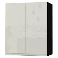 HÄNGESCHRANK Florence W3/60 Schwarz / RAL 1013 perlweiß HG 60 / 32,5 / 72cm - Weiß Hochglanz/Schwarz, Holz/Holzwerkstoff (60/72/32.5cm) - Feldmann-Wohnen
