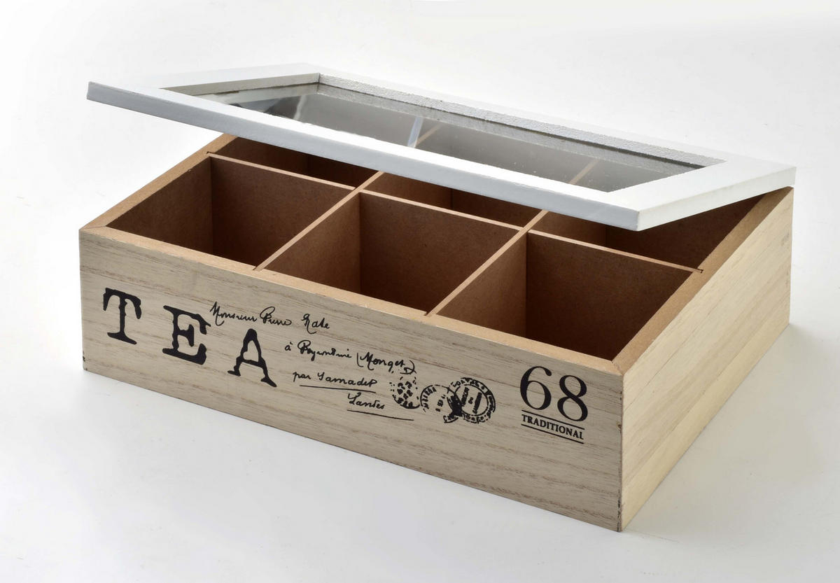 ORDNUNGSBOX Sadie Beige 25/18/8 cm Holz - Beige, Holz (18/8/25cm) - Mondex
