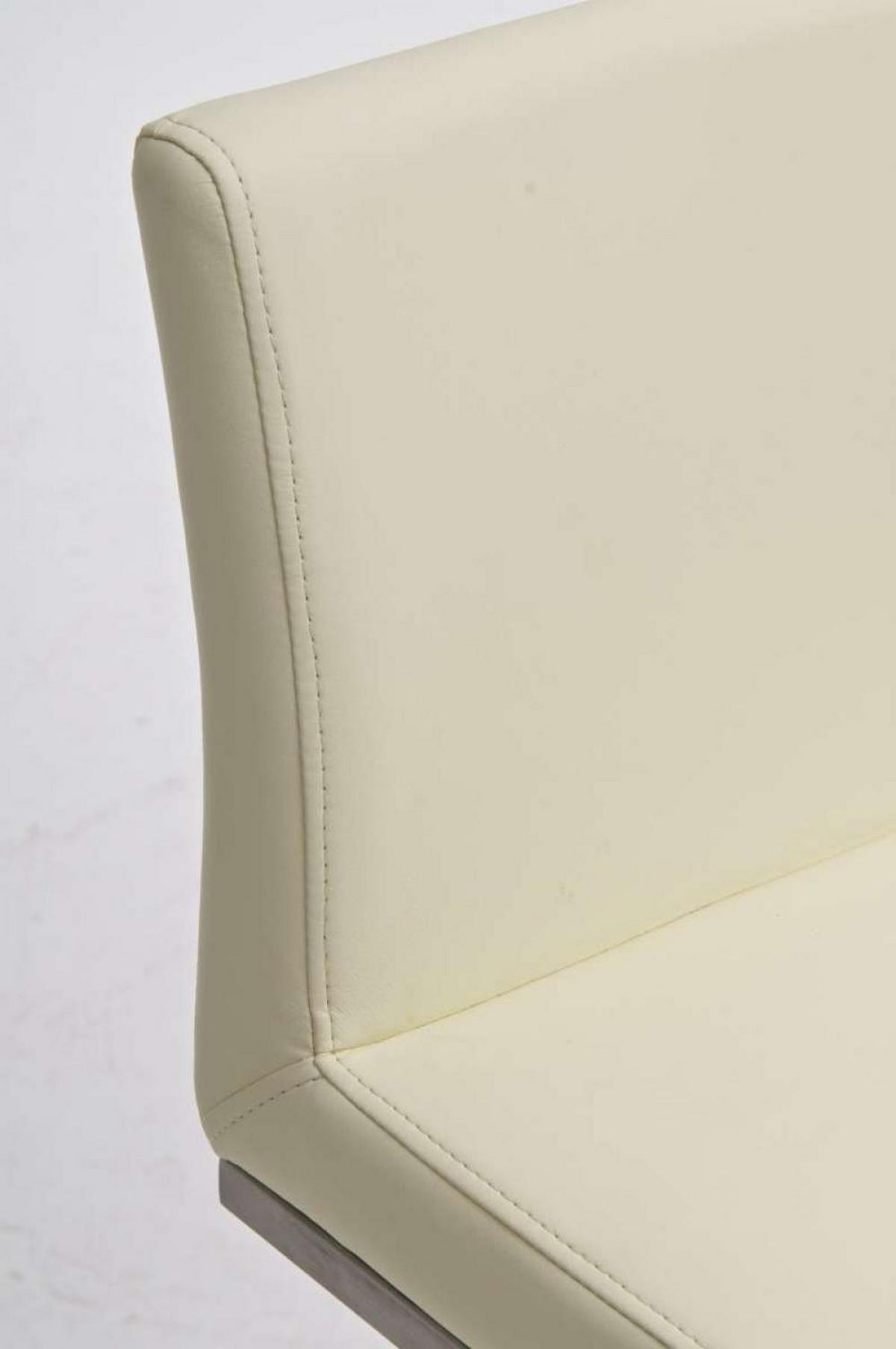 BARHOCKER Lederlook Creme - Edelstahlfarben/Creme, Textil/Metall (42/86/44cm) - CLP