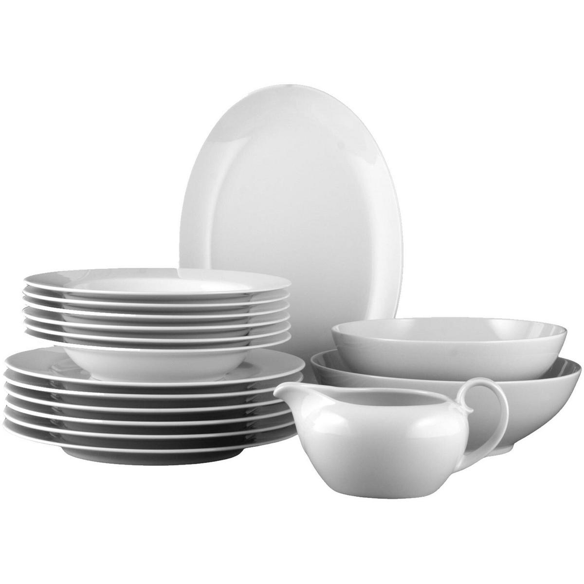 TAFELSERVICE Rondo Liane Weiß weiß 16er Set - Weiß, Keramik (1/1/1cm) - Seltmann Weiden