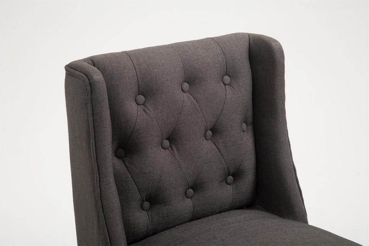 BARHOCKER Stoff dunkelgrau - Dunkelgrau/Naturfarben, Holz/Textil (56/111/51cm) - CLP
