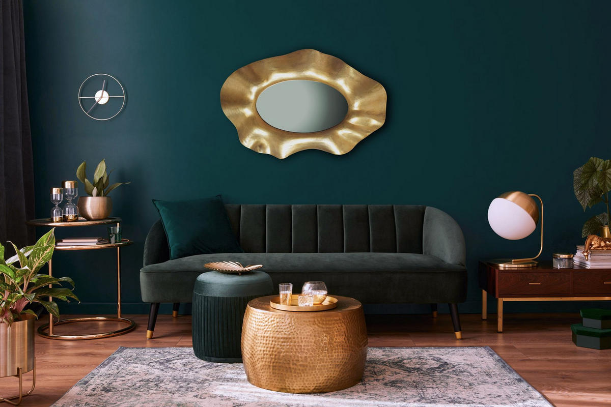 WANDSPIEGEL Asymmetrisch Metall Gold 60x90 cm Modern - Goldfarben, Glas (60/90/6cm) - KADIMA DESIGN