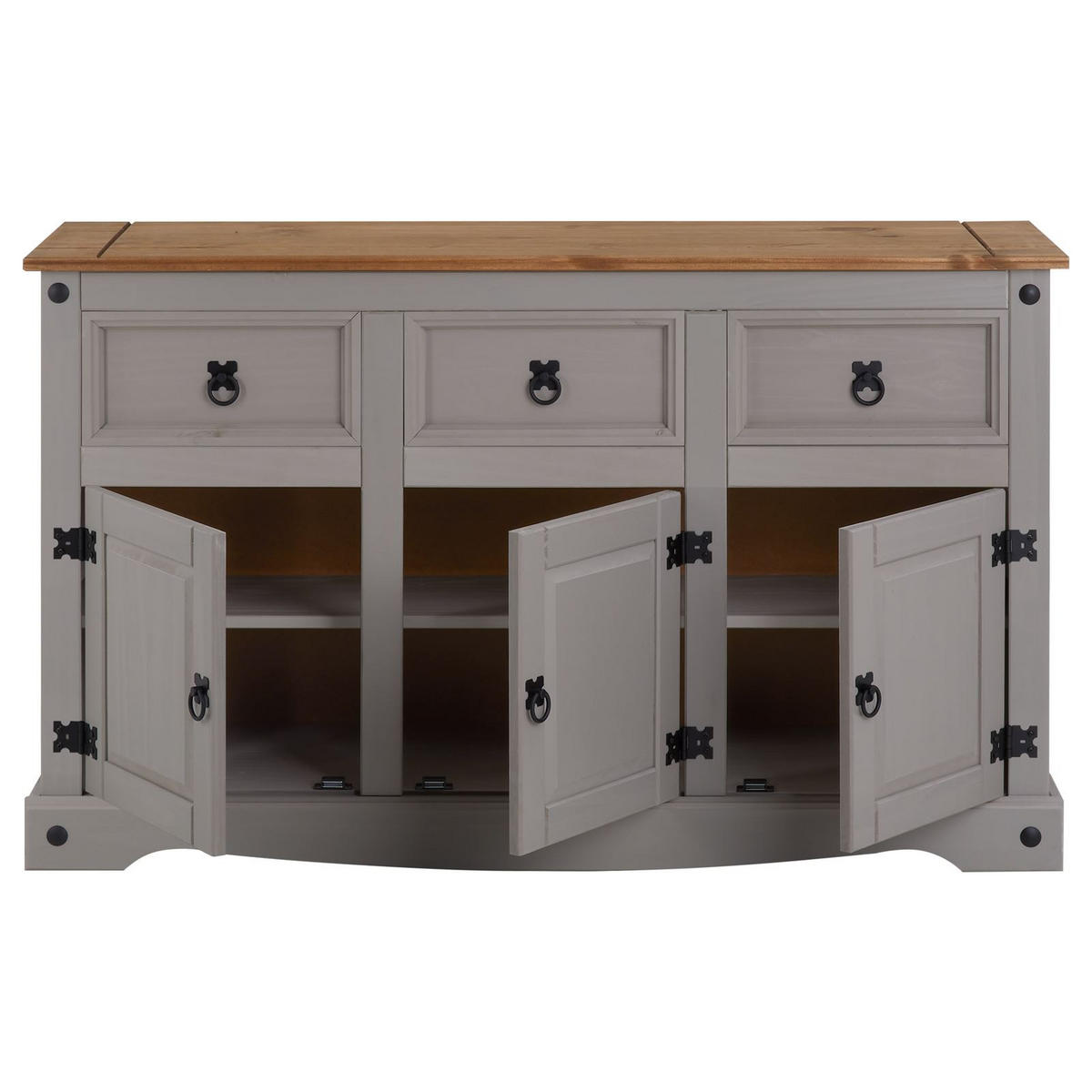 SIDEBOARD RAMON - Naturfarben/Grau, Holz (125/76/40cm) - CARO-Möbel