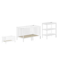 BABYZIMMER Set Kara-lynn 5 Komplettset Massivholz Buche Weiß - Weiß, Holz (223/95/76cm) - 58aufmkessel