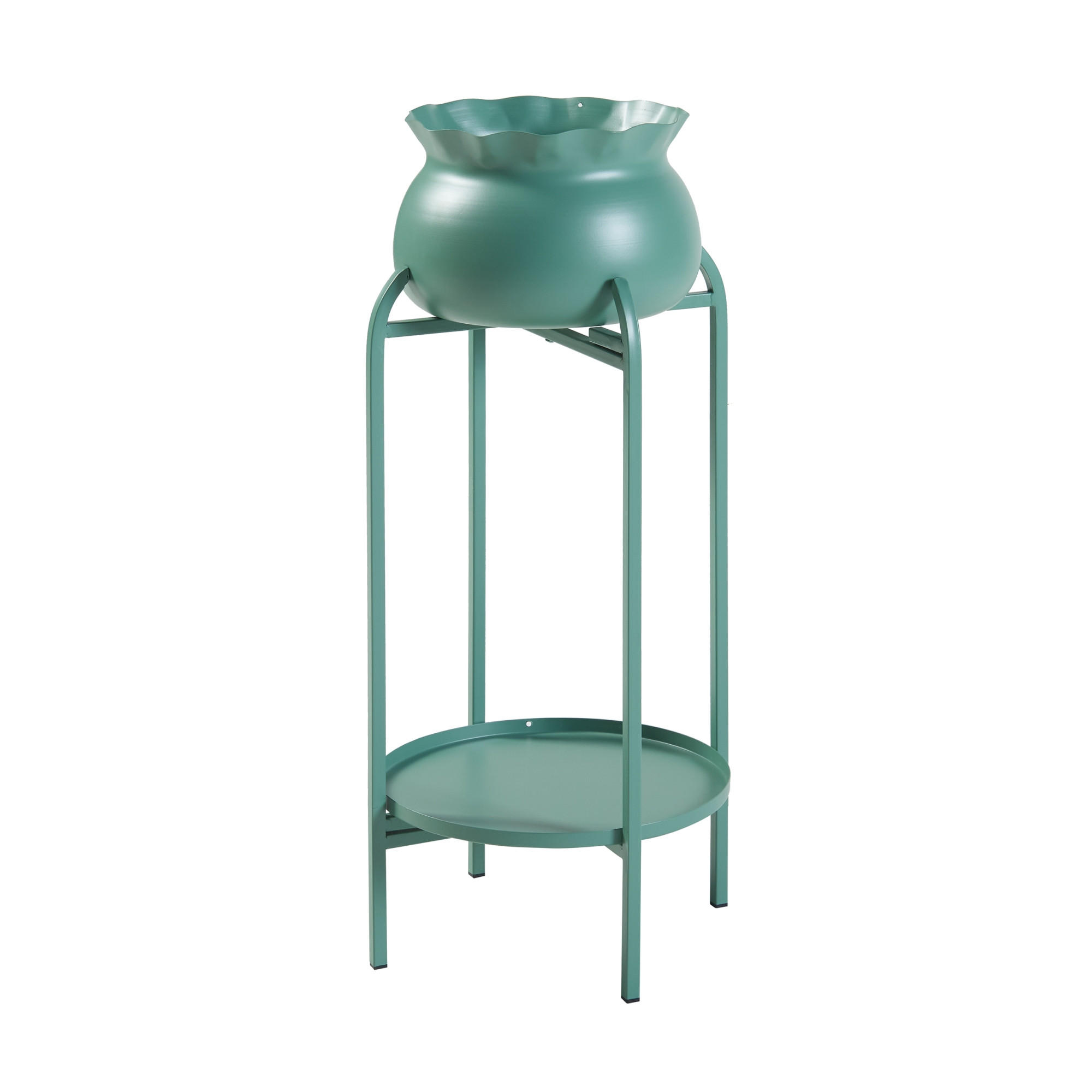 BLUMENSTÄNDER Altena - Grün, Metall (40/40/80.5cm) - [en.casa]