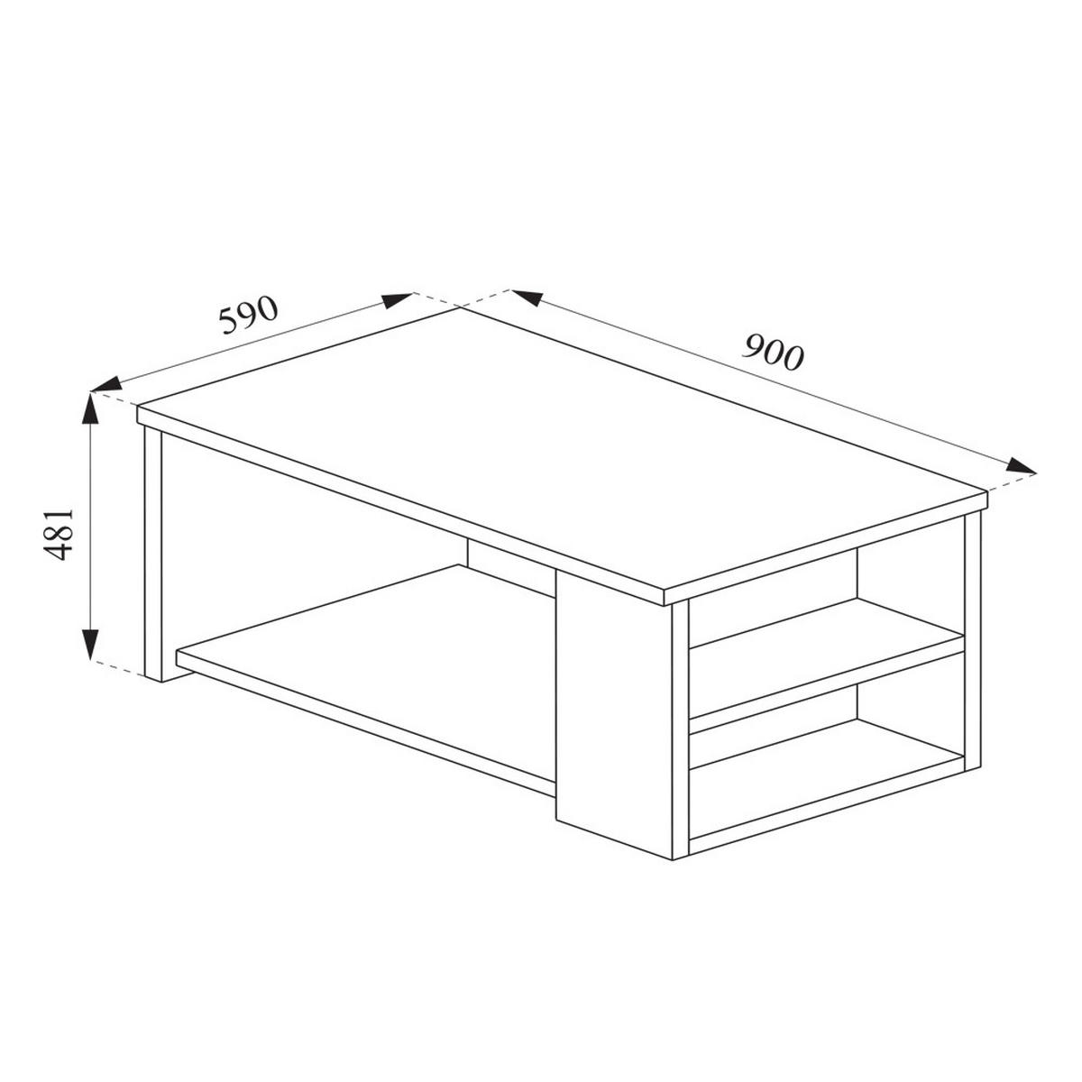 COUCHTISCH Dario Anthrazit 90 x 59 cm - Anthrazit/Eiche Wotan, Holzwerkstoff (59/90/48.1cm) - Vicco