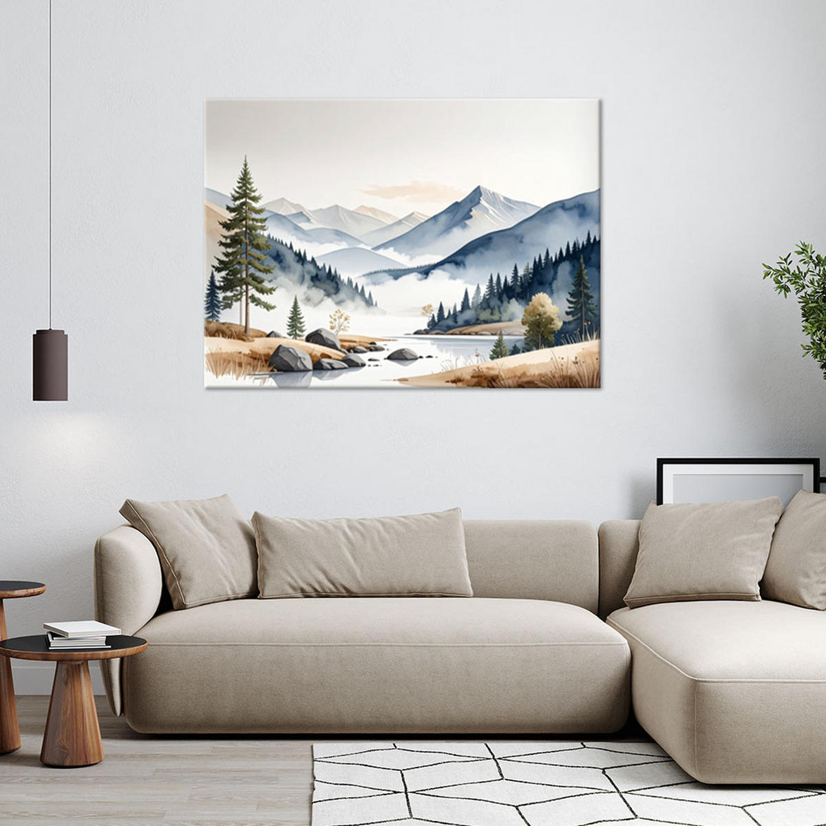 LEINWANDBILD Landschaften 120x80cm - Blau, Textil (120/80cm) - Feeby