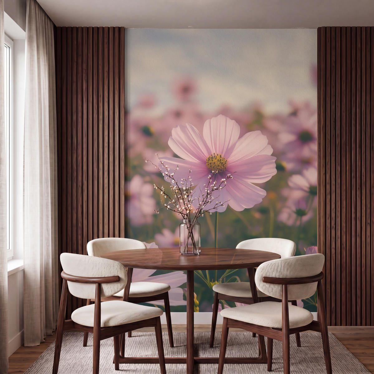 TAPETE - Blumen - Lila - Unscharf - 160x240 cm - Rosa, Papier (160/240cm) - OnlyWow