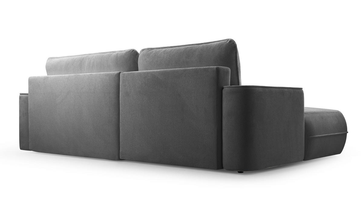 ECKCOUCH L Form Peoni Hellgrau 267/168/87 cm mit Schlaffunktion L - Hellgrau/Schwarz, Kunststoff/Textil (168/267cm) - AX Living