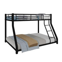 ETAGENBETT 90/190+140/190 mit Leiter und durchgehendem Geländer - Schwarz, Holzwerkstoff (90/190cm) - EVRYAE