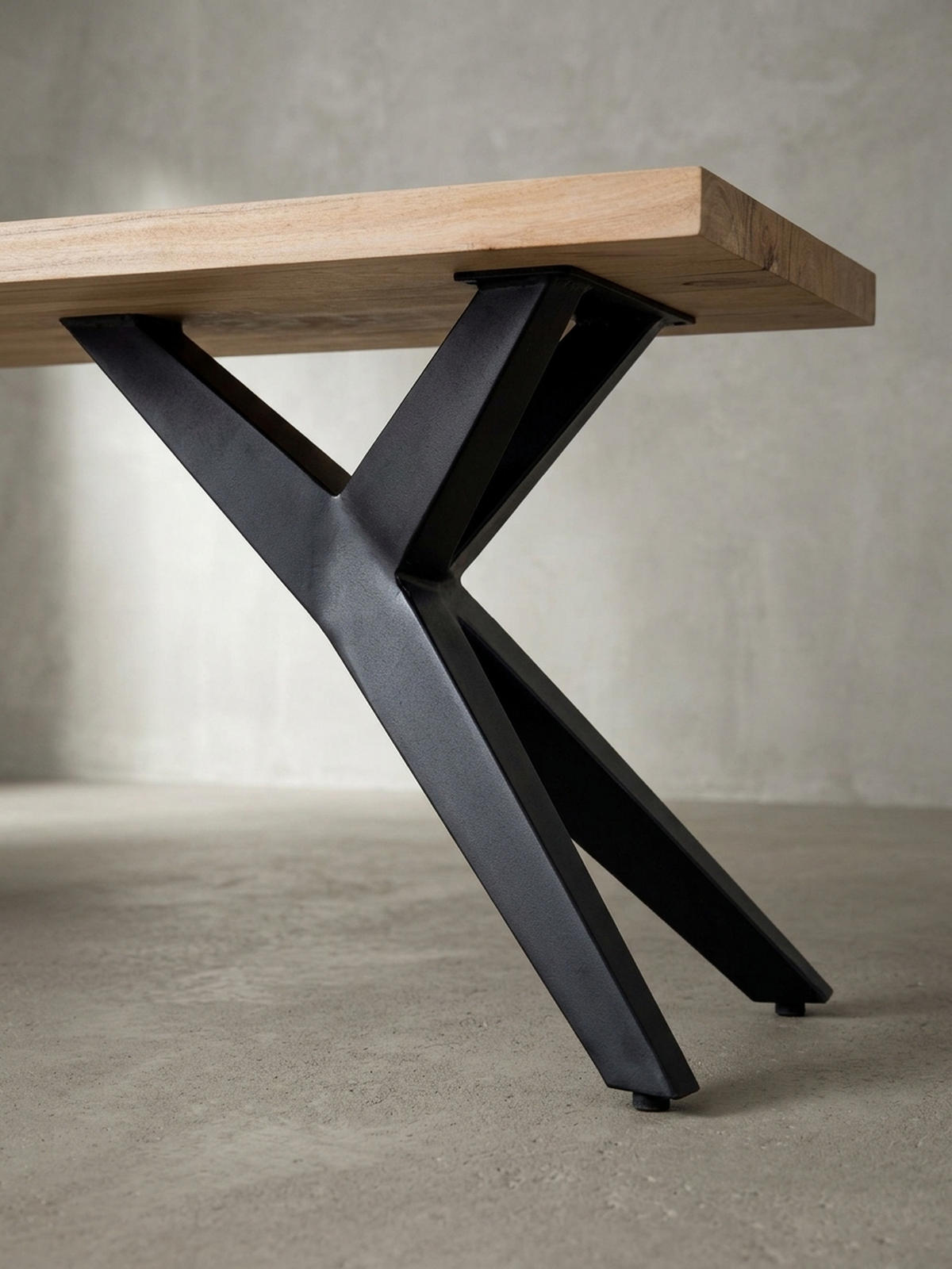 ESSZIMMERBANK Massivholz Metall Loft-Stil, Akazie 175x45x45 cm - Schwarz/Braun, Holz/Metall (175/45/45cm) - KADIMA DESIGN