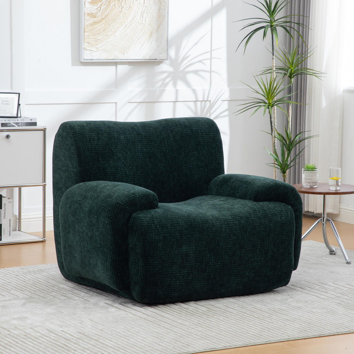 SESSEL DE-35123 mit Hocker Grün - Grün, Textil (94/78.5/113cm) - ComfortXL