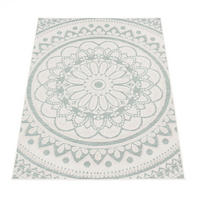 FLACHWEBTEPPICH, mit Mandala-Muster, Türkis, 160 x 220 cm - Blau, Textil (160/220cm) - KADIMA DESIGN