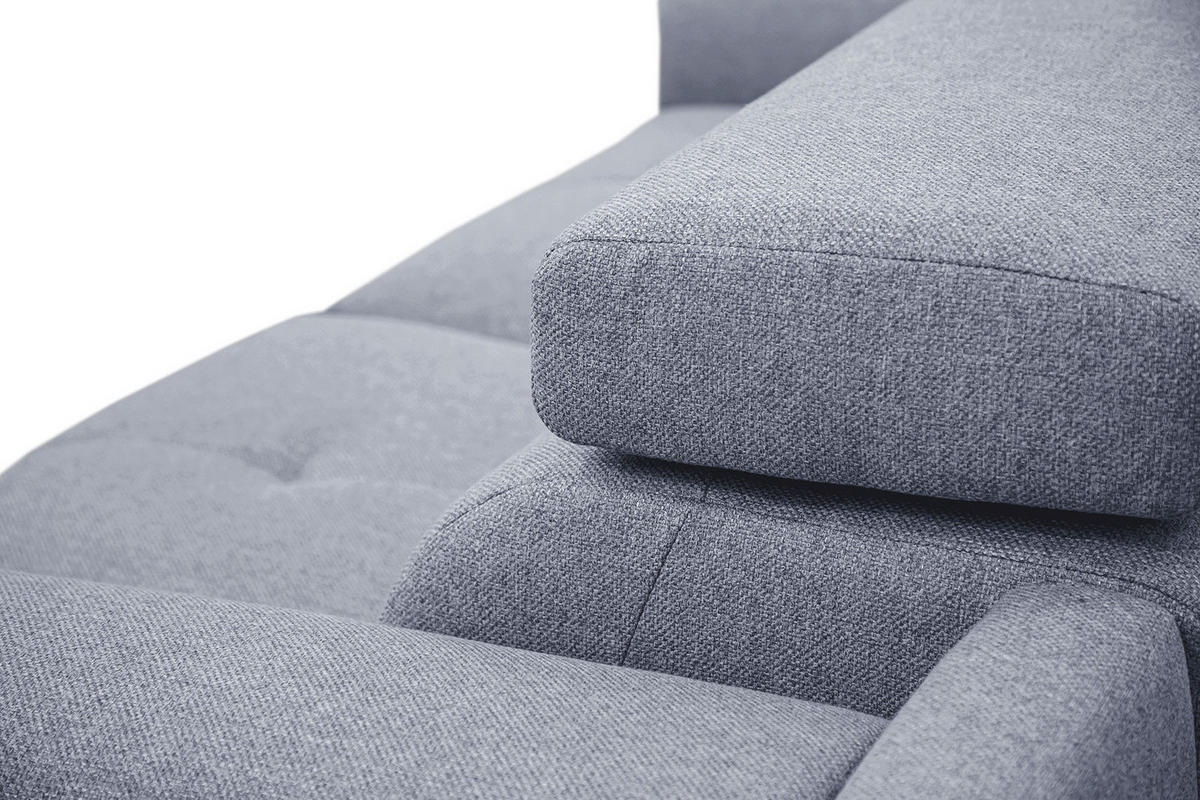 RELAXSOFA MATERA 3-Sitzer mit 2 Relaxfunktionen, hellblau - Schwarz/Hellblau, Holzwerkstoff/Textil (212/82/103cm) - Courtois Laville