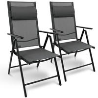 GARTENSTUHL Hochlehner Verstellbar 2er Set VOGT Anthrazit - Anthrazit, Metall (54/106/65cm) - DELUKE