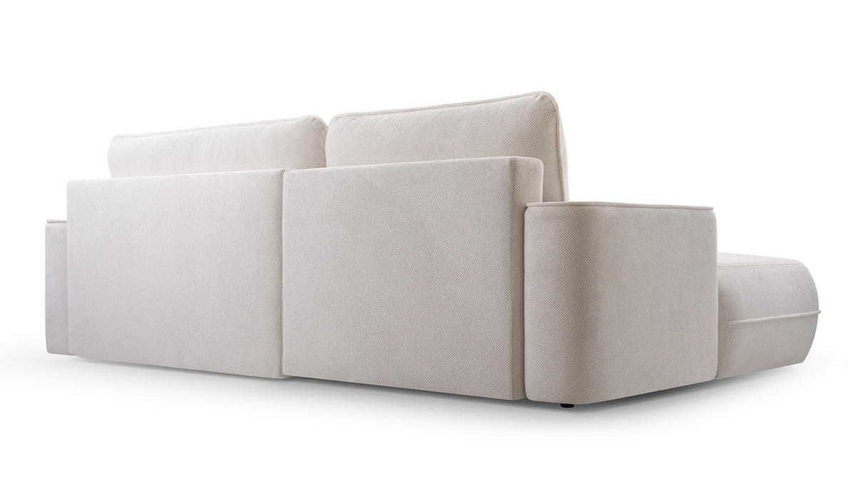 ECKCOUCH L Form Peoni Weiß 267/168/87 cm mit Schlaffunktion L - Schwarz/Weiß, Kunststoff/Textil (168/267cm) - AX Living