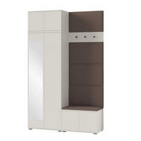 GARDEROBE NAPOLI 4 mit POLSTERPANEELEN BRAUN - Braun, Holzwerkstoff (140/229/40cm) - Jerpax