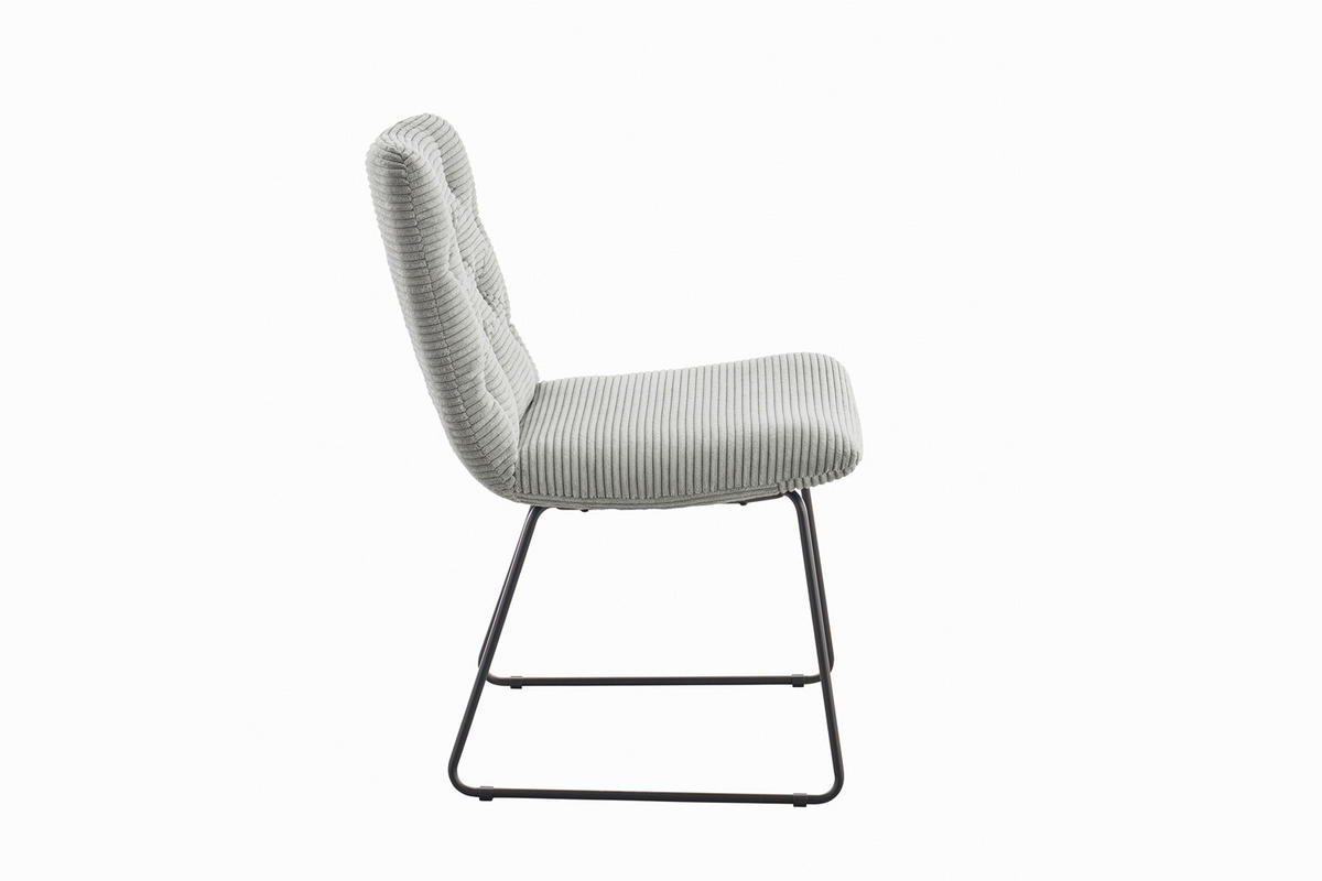 ESSZIMMERSTUHL NEW CHARME Steingrau Cord - Hellgrau/Grau, Textil (52/87/66cm) - KAWOLA